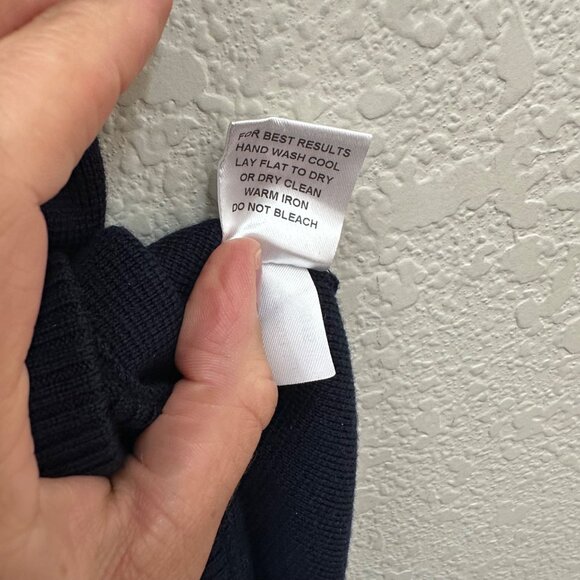 Dunhill Links Blue Stripe 100% Wool Knit Full Zip Golf Vest Mens size Large - Picture 6 of 9